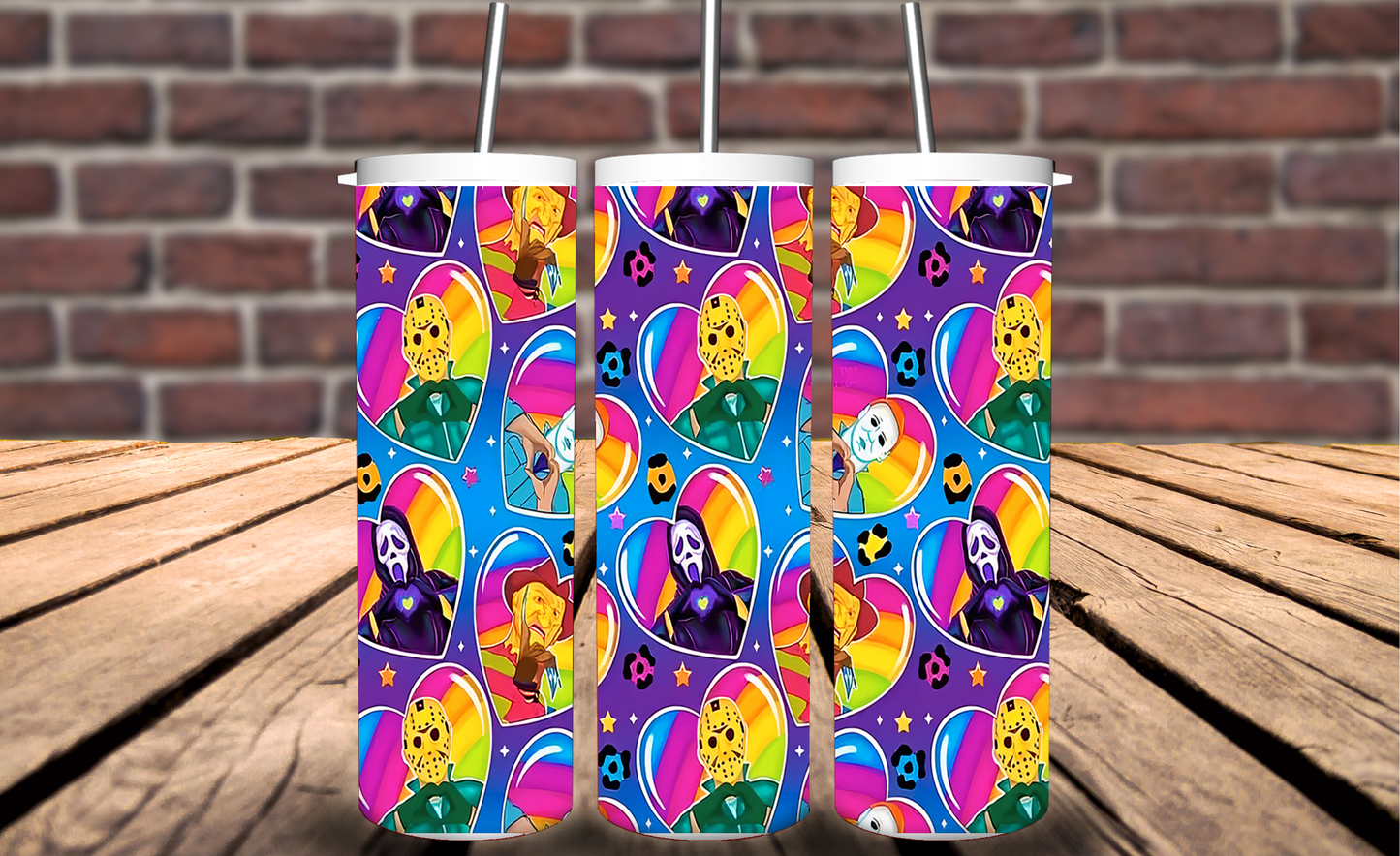 Rainbow Horror Tumbler