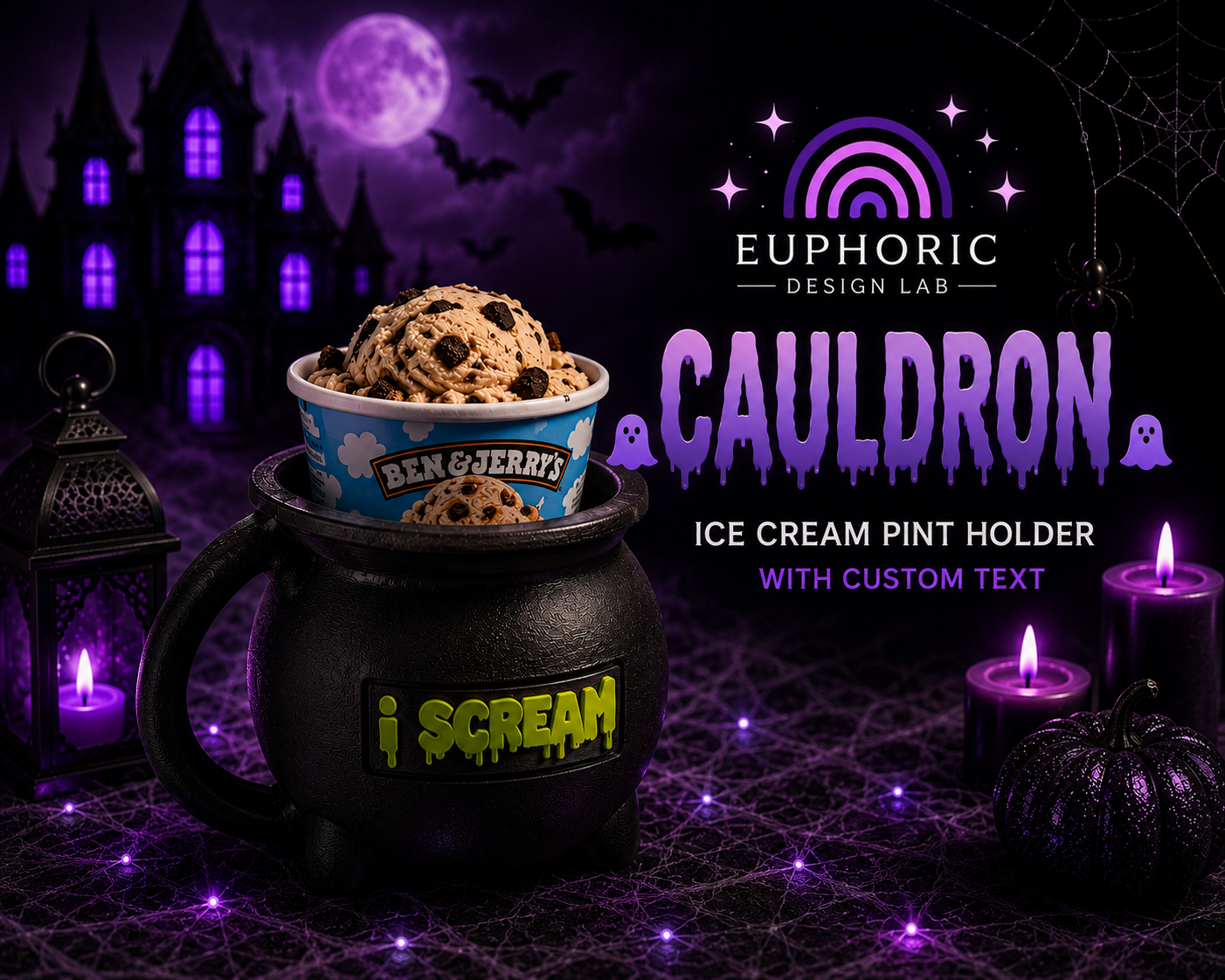 👻🖤 Cauldron Cream Pint Holder