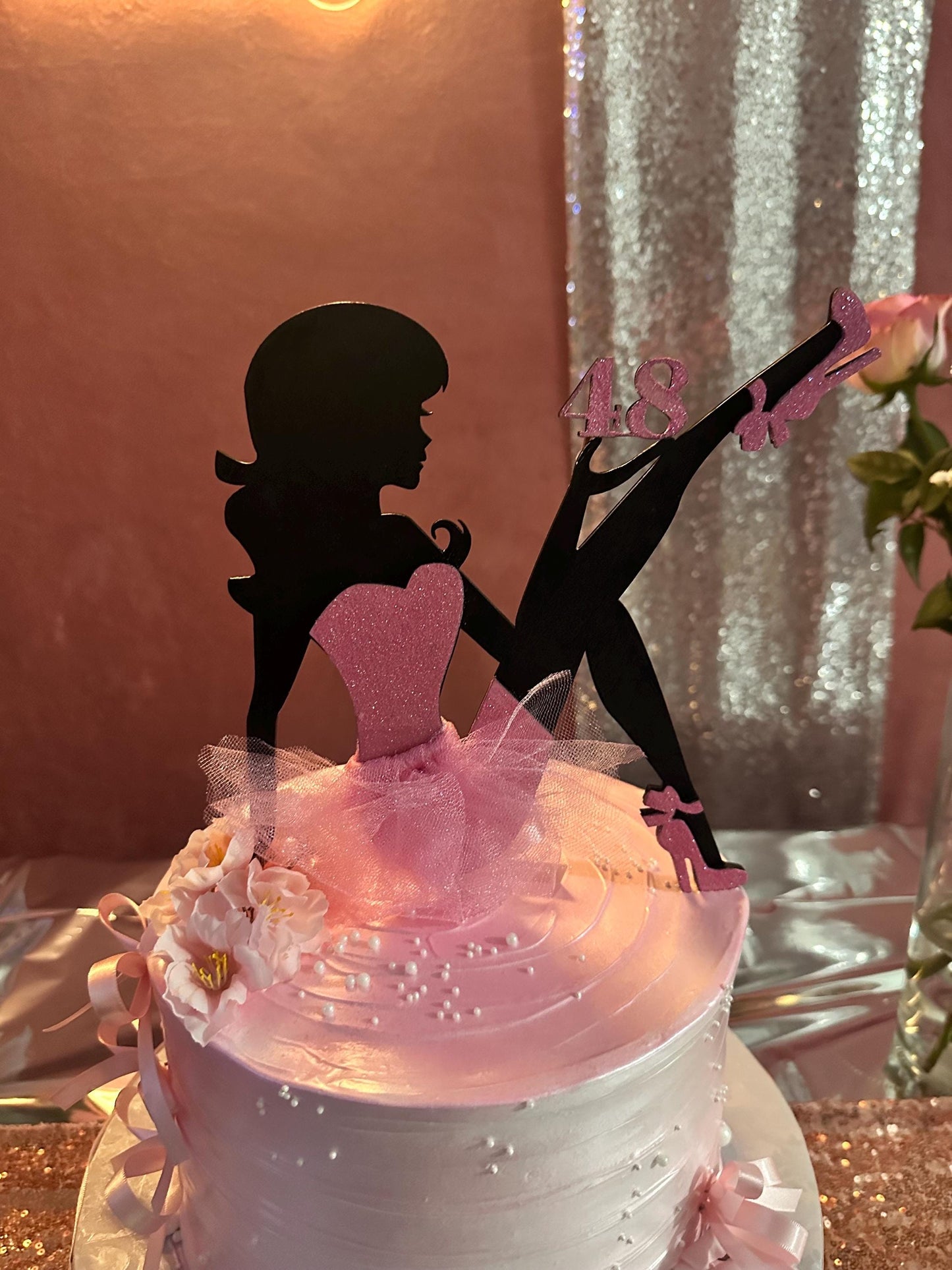 Custom Wooden Cake Topper, Diva, Sitting Girl, unique Cake topper, Elegant Topper, Birthday, Divorce