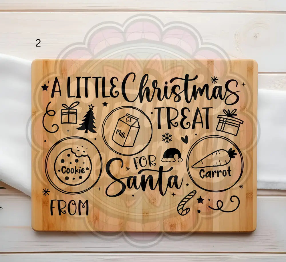 Treats for Santa laser-engraved cutting board Laser personalized