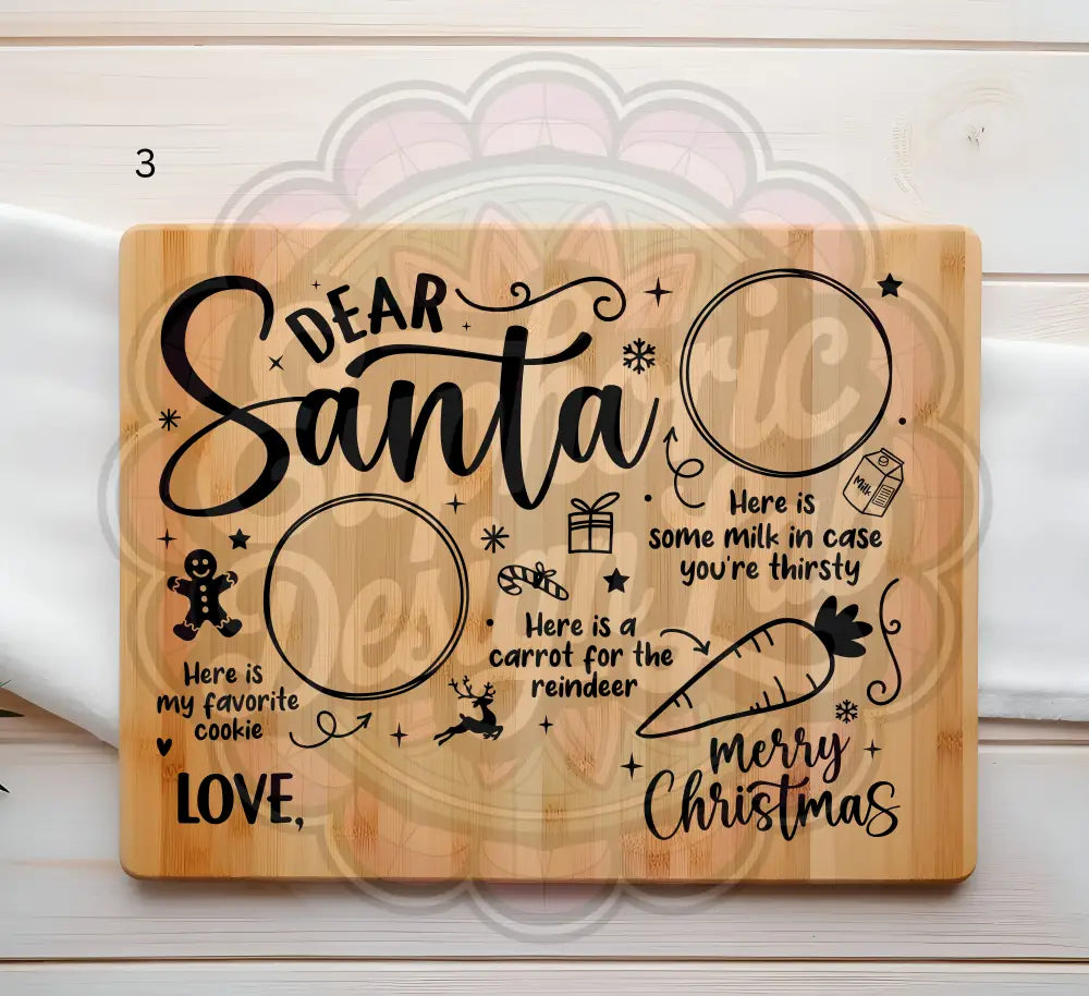 Treats for Santa laser-engraved cutting board Laser personalized