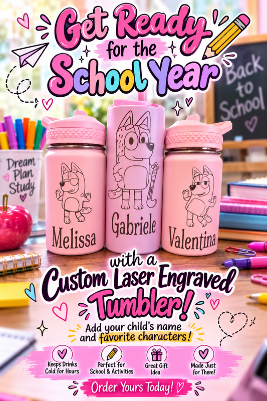 Personalized 12oz Kids Insulated Water Bottle – Laser Engraved