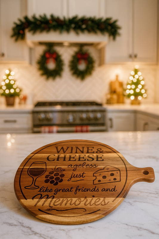 Laser engraved cheese board