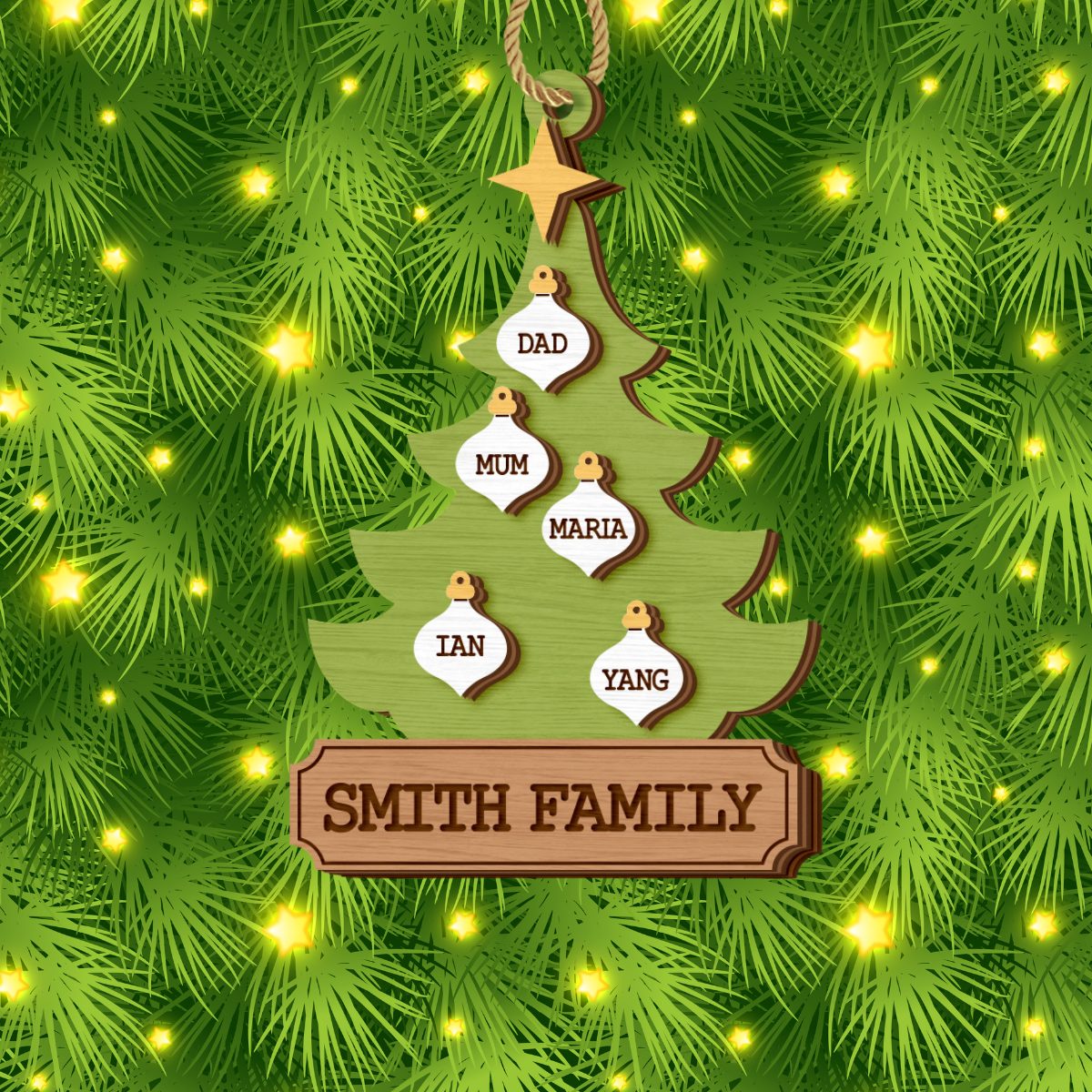 Family Christmas Tree Ornament