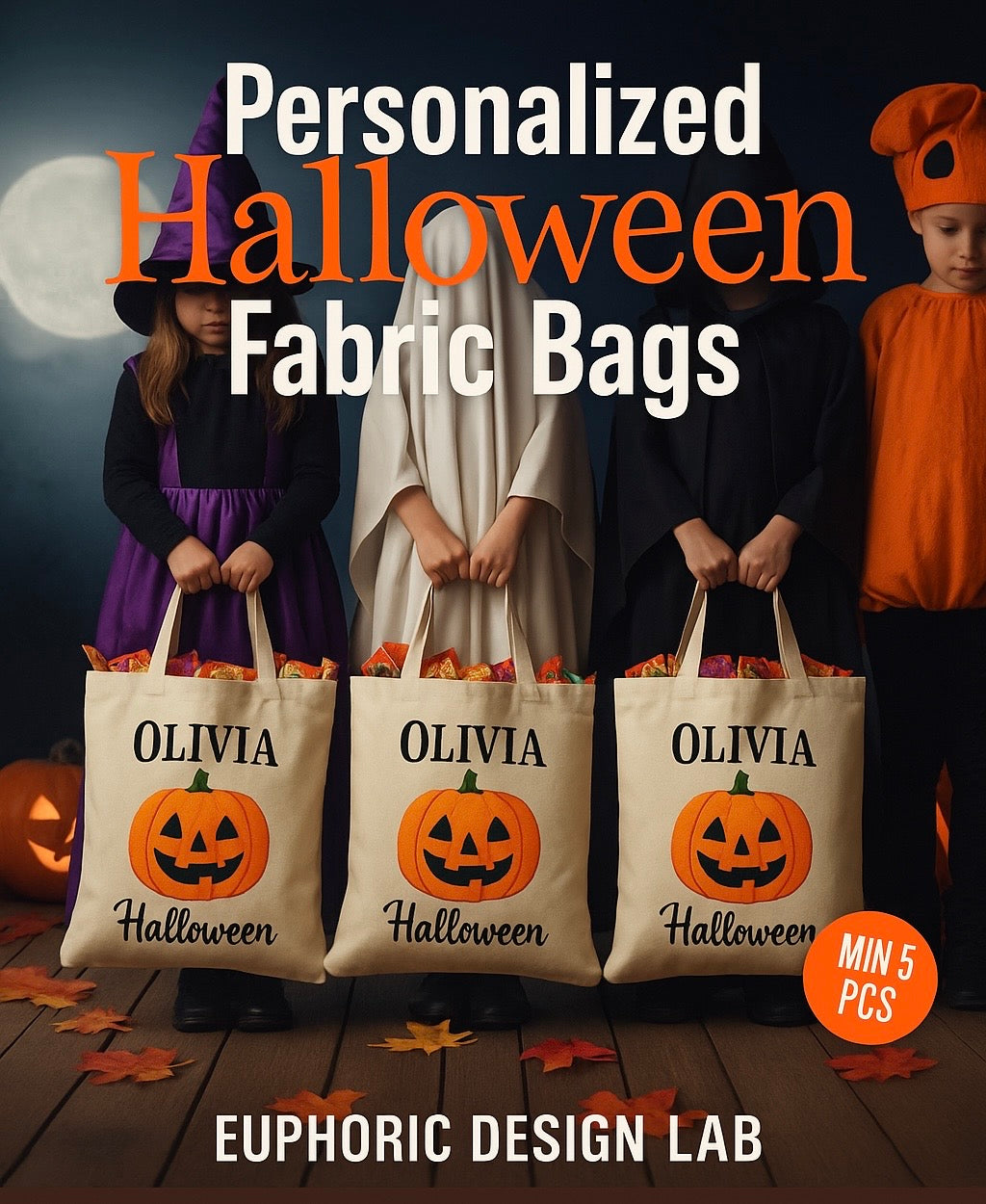 Personalized Trick or Treat Tote – Custom Halloween Bag