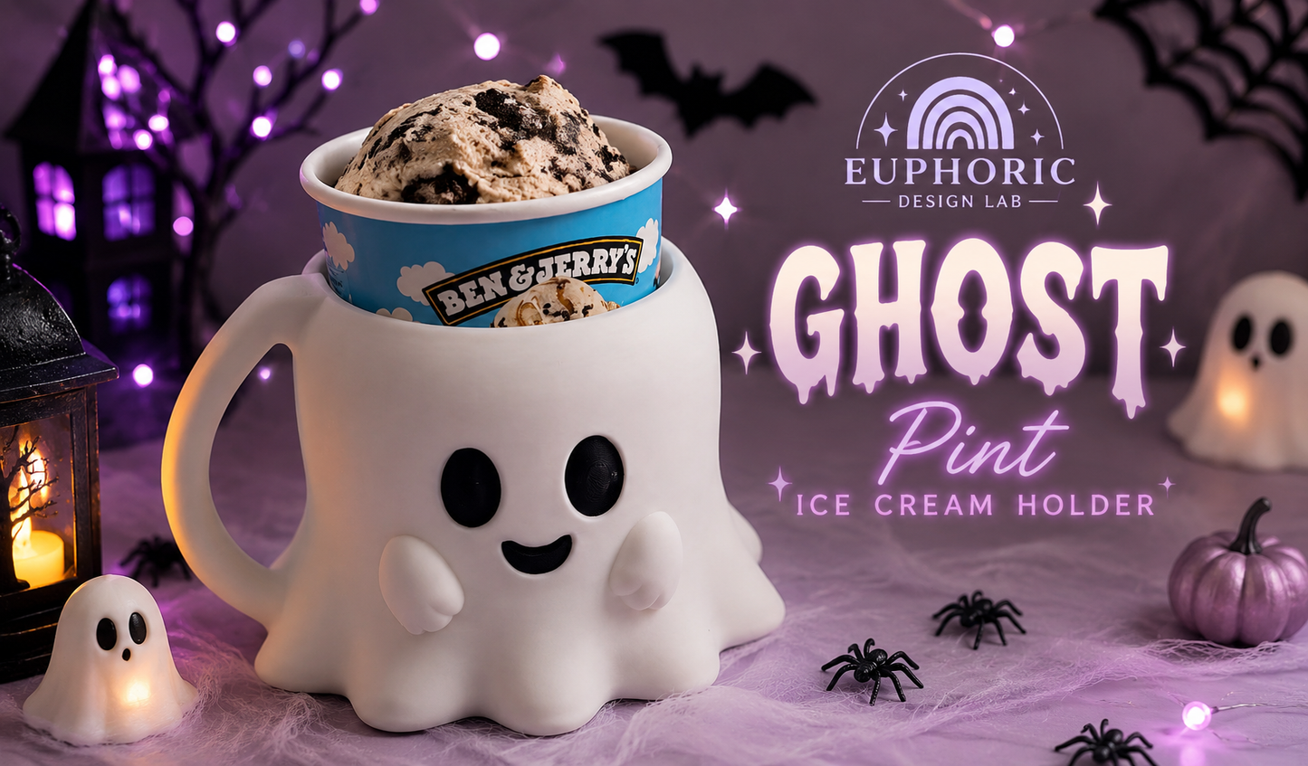 👻🖤 Ghost Cream Pint Holder