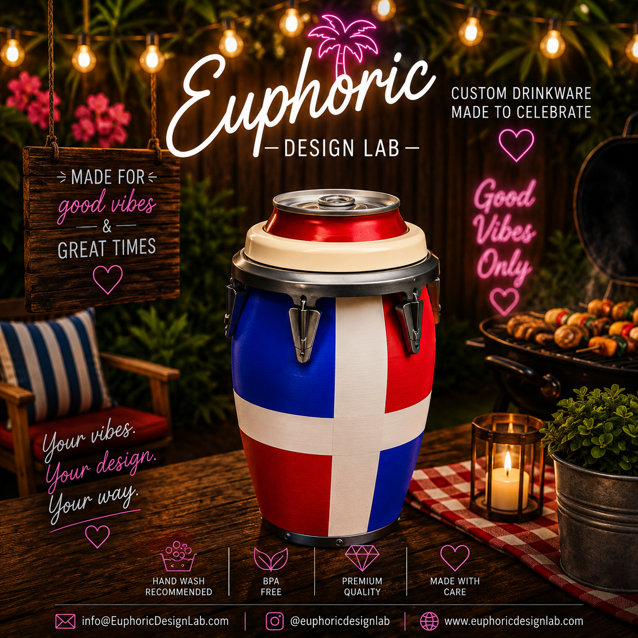 Dominican Republic-Inspired 12oz Can Holder 🇩🇴