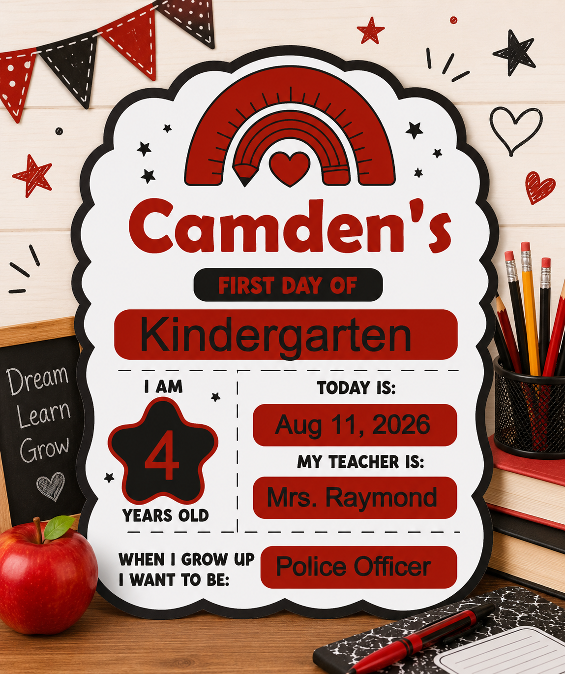 First Day of School Sign – Personalized Back-to-School Keepsake