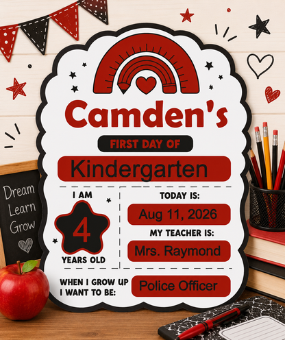 First Day of School Sign – Personalized Back-to-School Keepsake