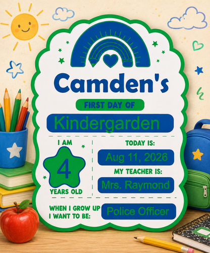 First Day of School Sign – Personalized Back-to-School Keepsake