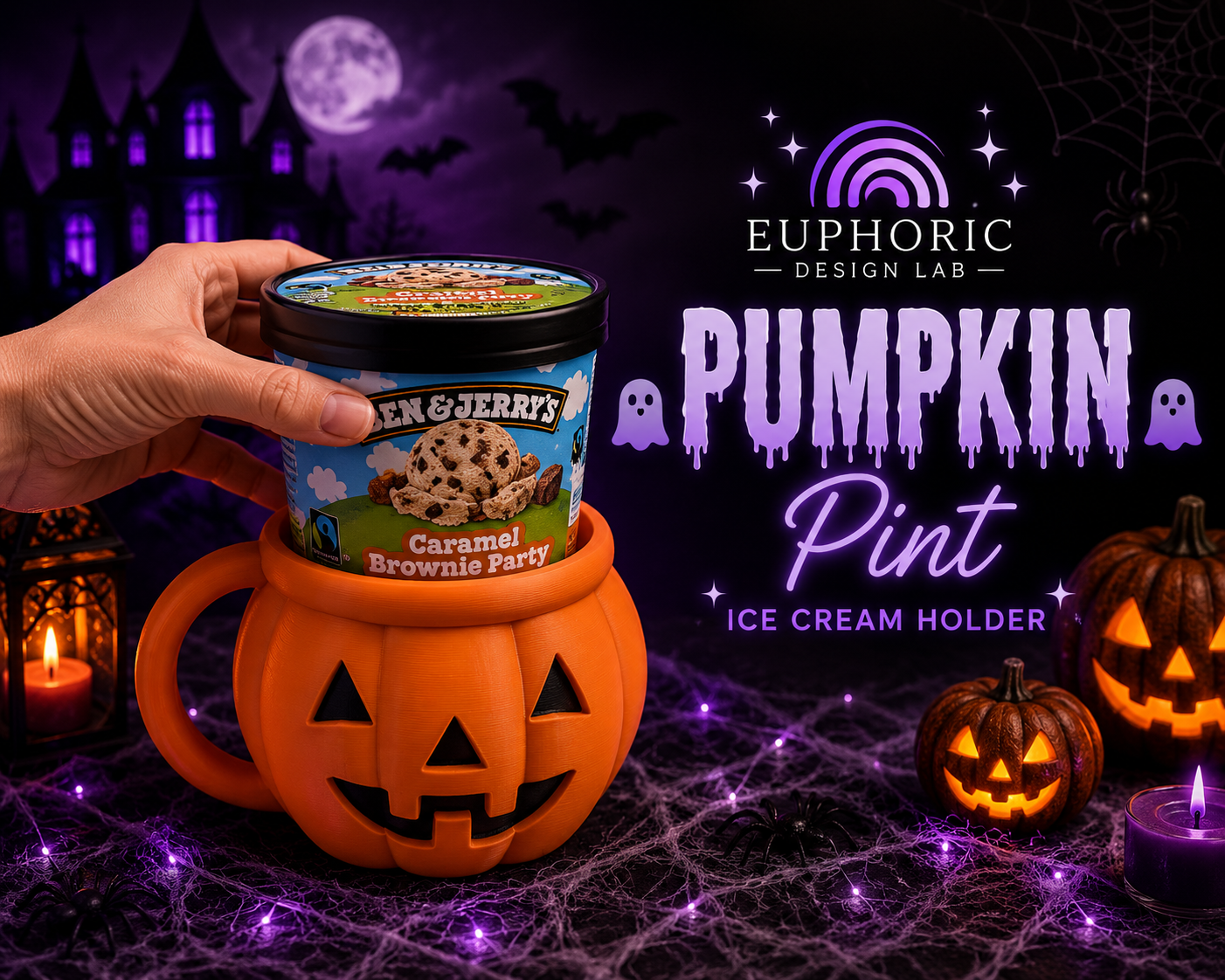 👻🖤 Pumpkin Ice Cream Pint Holder
