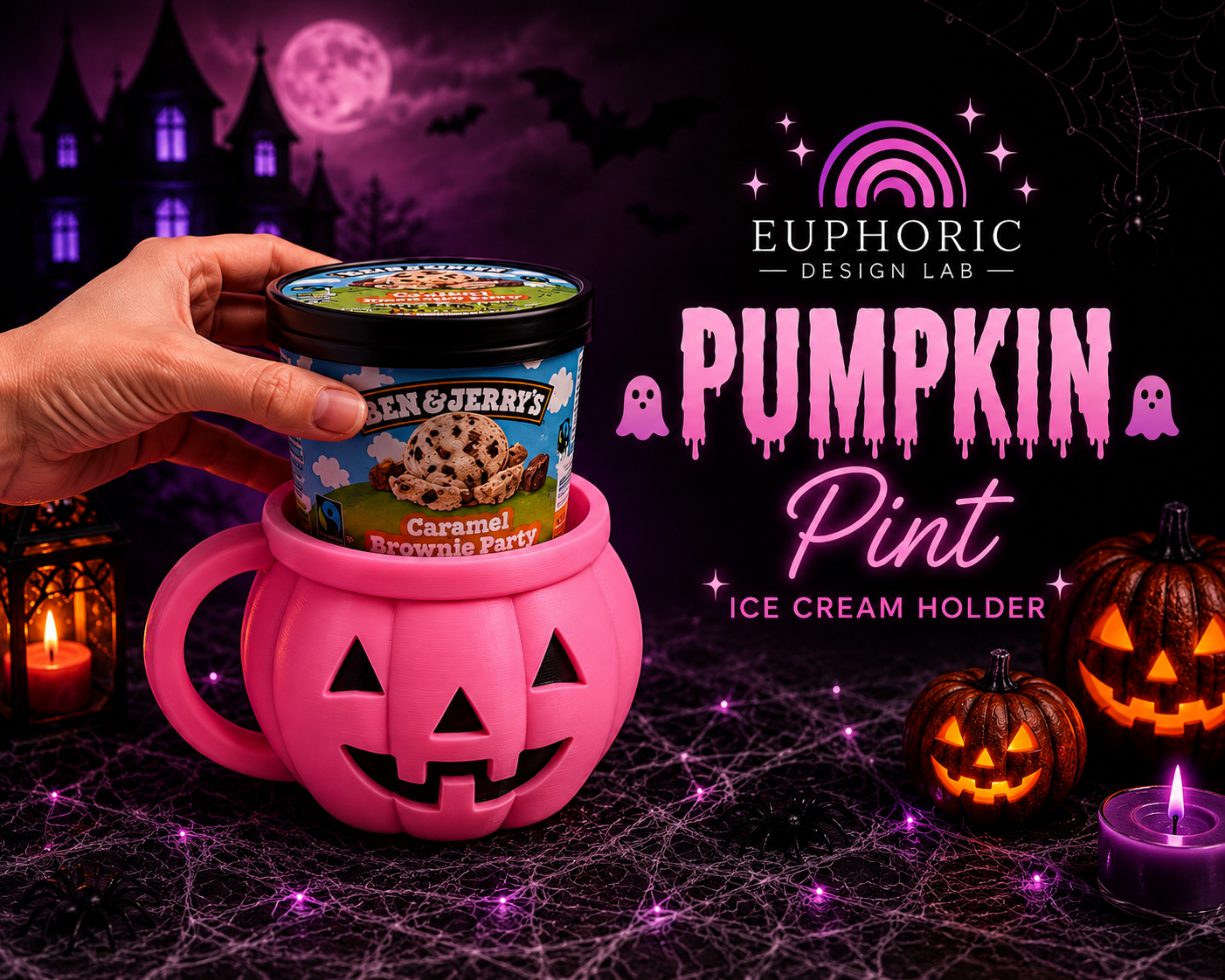 👻🖤 Pumpkin Ice Cream Pint Holder