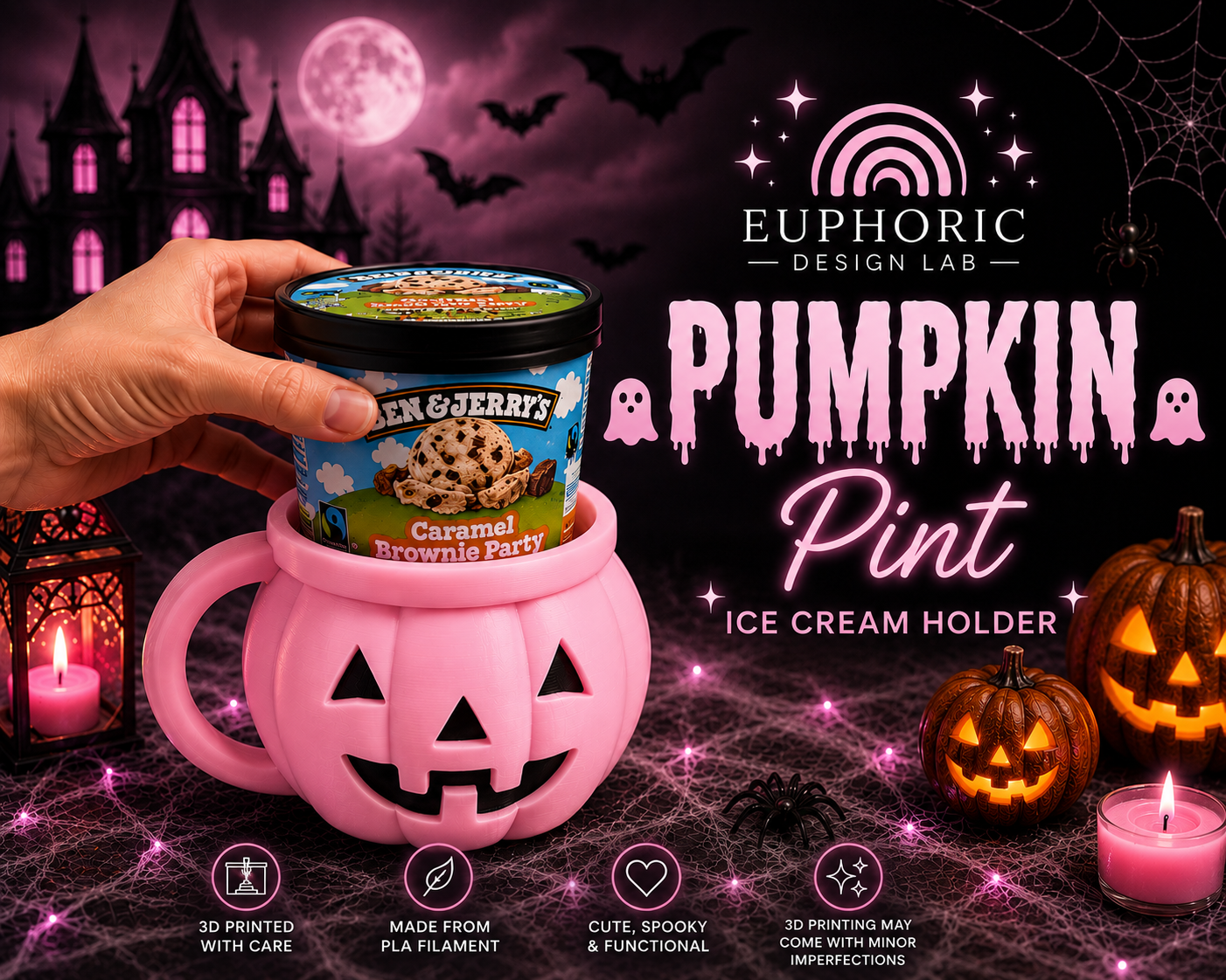 👻🖤 Pumpkin Ice Cream Pint Holder