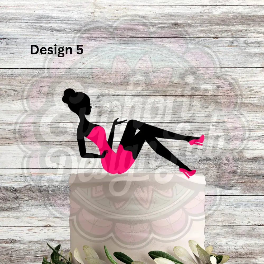 Custom Wooden Cake Topper Diva Sitting Girl unique Cake topper Elegant Topper Birthday Divorce Laser personalized