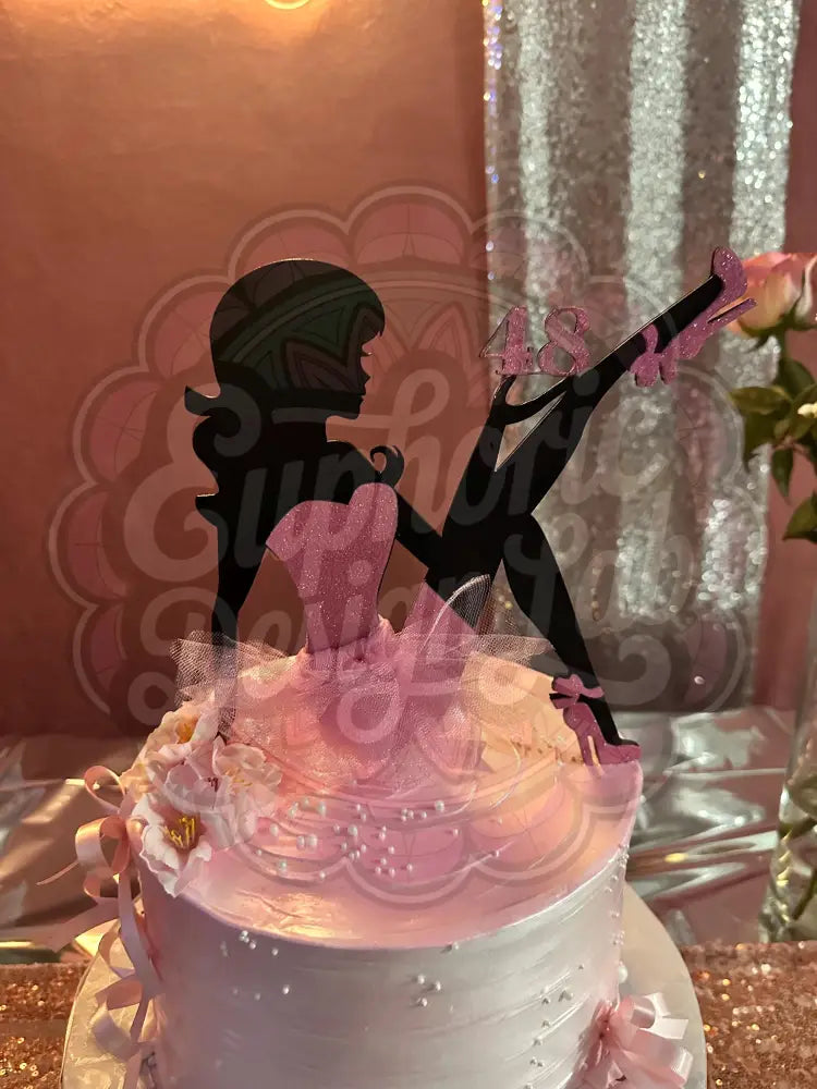 Custom Wooden Cake Topper Diva Sitting Girl unique Cake topper Elegant Topper Birthday Divorce Laser personalized