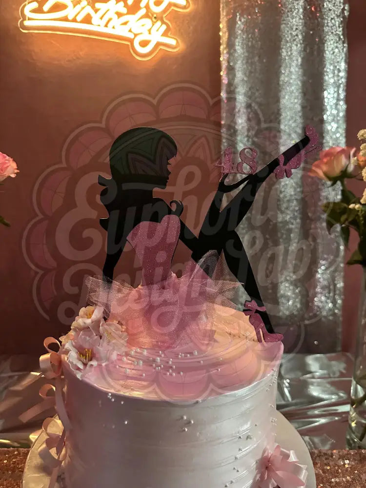 Custom Wooden Cake Topper Diva Sitting Girl unique Cake topper Elegant Topper Birthday Divorce Laser personalized