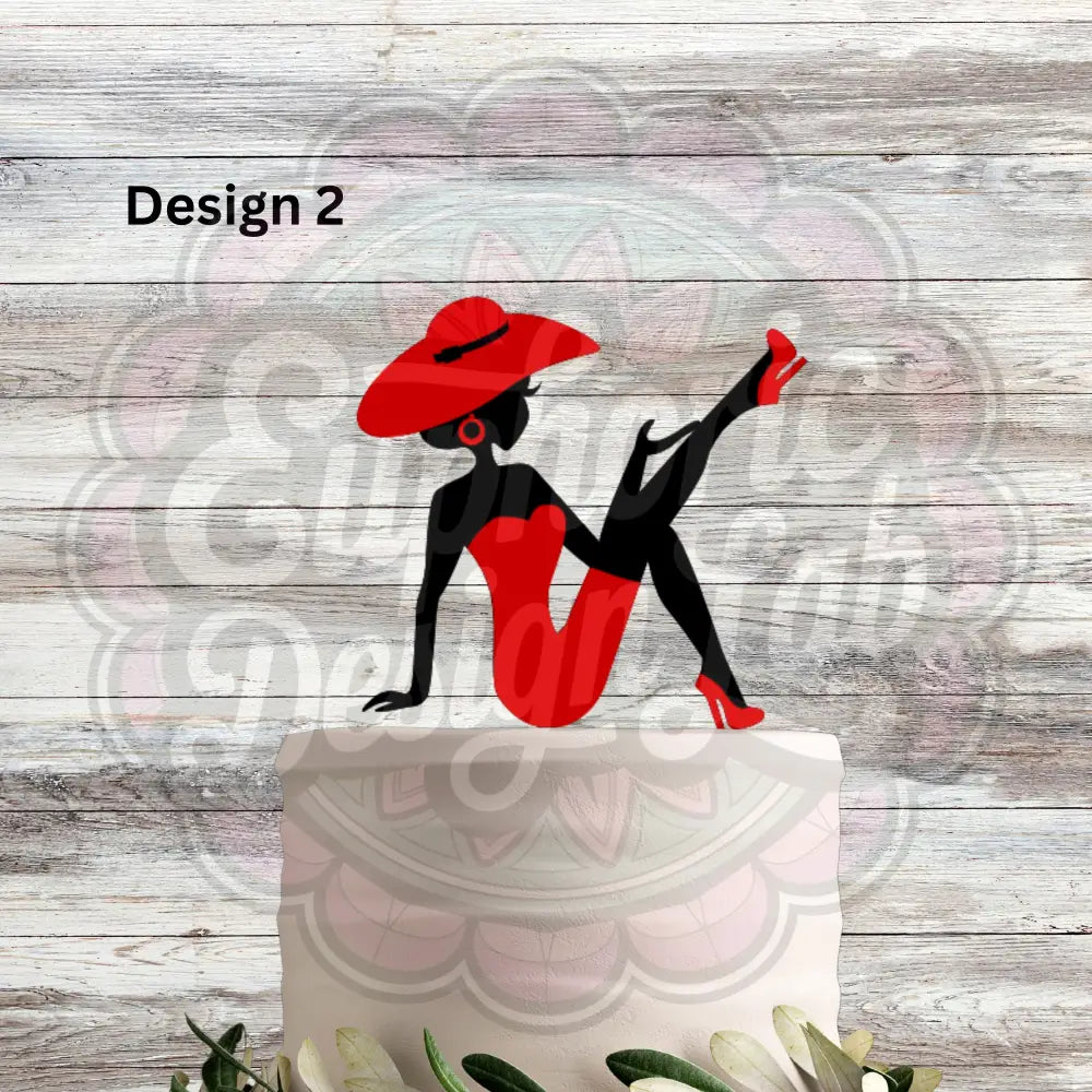 Custom Wooden Cake Topper Diva Sitting Girl unique Cake topper Elegant Topper Birthday Divorce Laser personalized