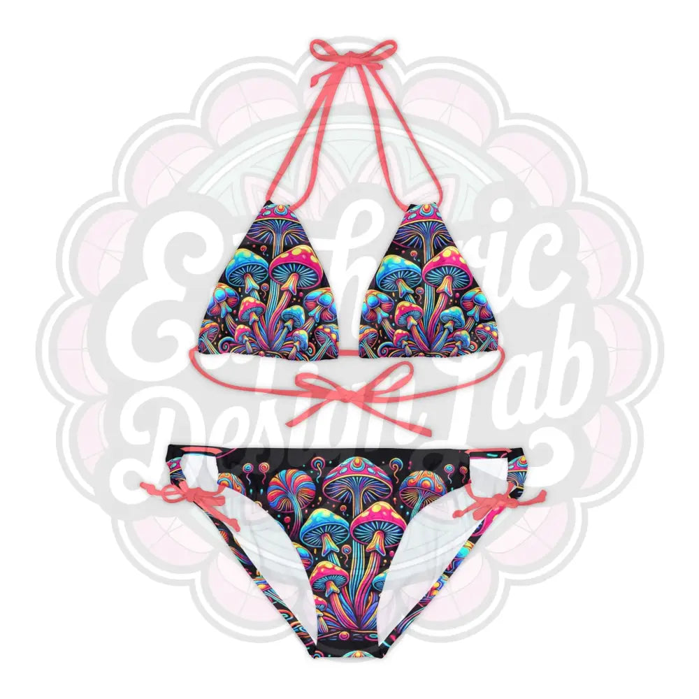Euphoric Mushrooms Swimsuit set XS / Neon Pink All Over Prints