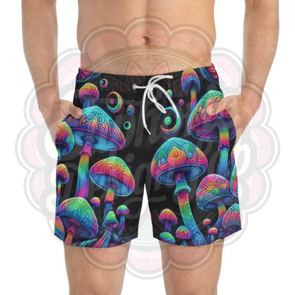 Euphoric neon Mushroom swintrunks All Over Prints