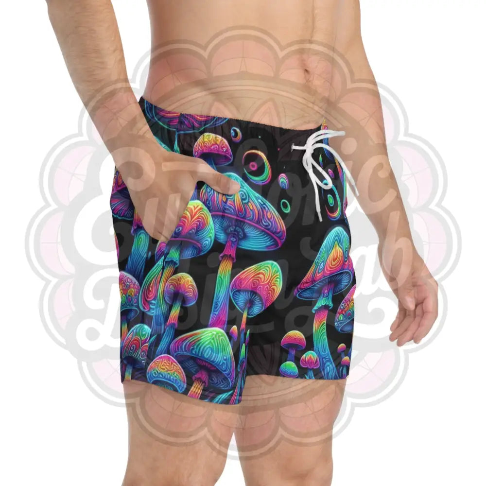 Euphoric neon Mushroom swintrunks All Over Prints
