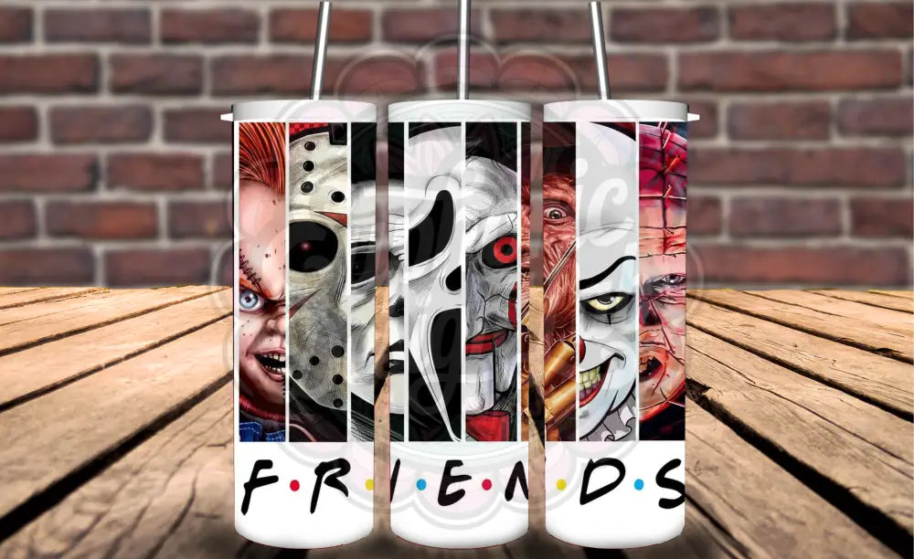 Horror F-R-I-E-N-D-S 20 oz tumbler Halloween Tumbler