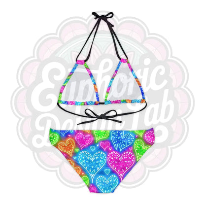 Neon hearts 2-piece swimsuit. All Over Prints