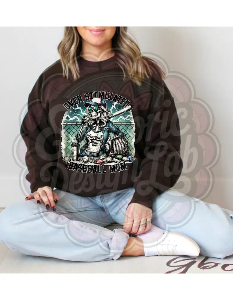 Overstimulated Baseball Mom T-Shirt