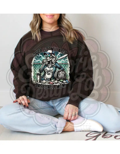 Overstimulated Baseball Mom T-Shirt