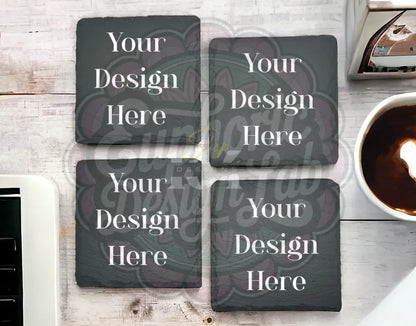 Personalized Slate Coasters (Square Circle Star Heart) 12.99 / 15.99 / $17.99 Laser personalized