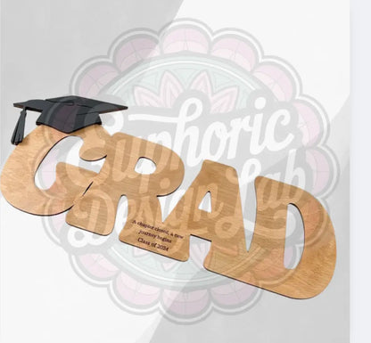 🎓 Personalized Wooden Graduation Signing Board – Custom GRAD Guestbook 🎓 Laser personalized