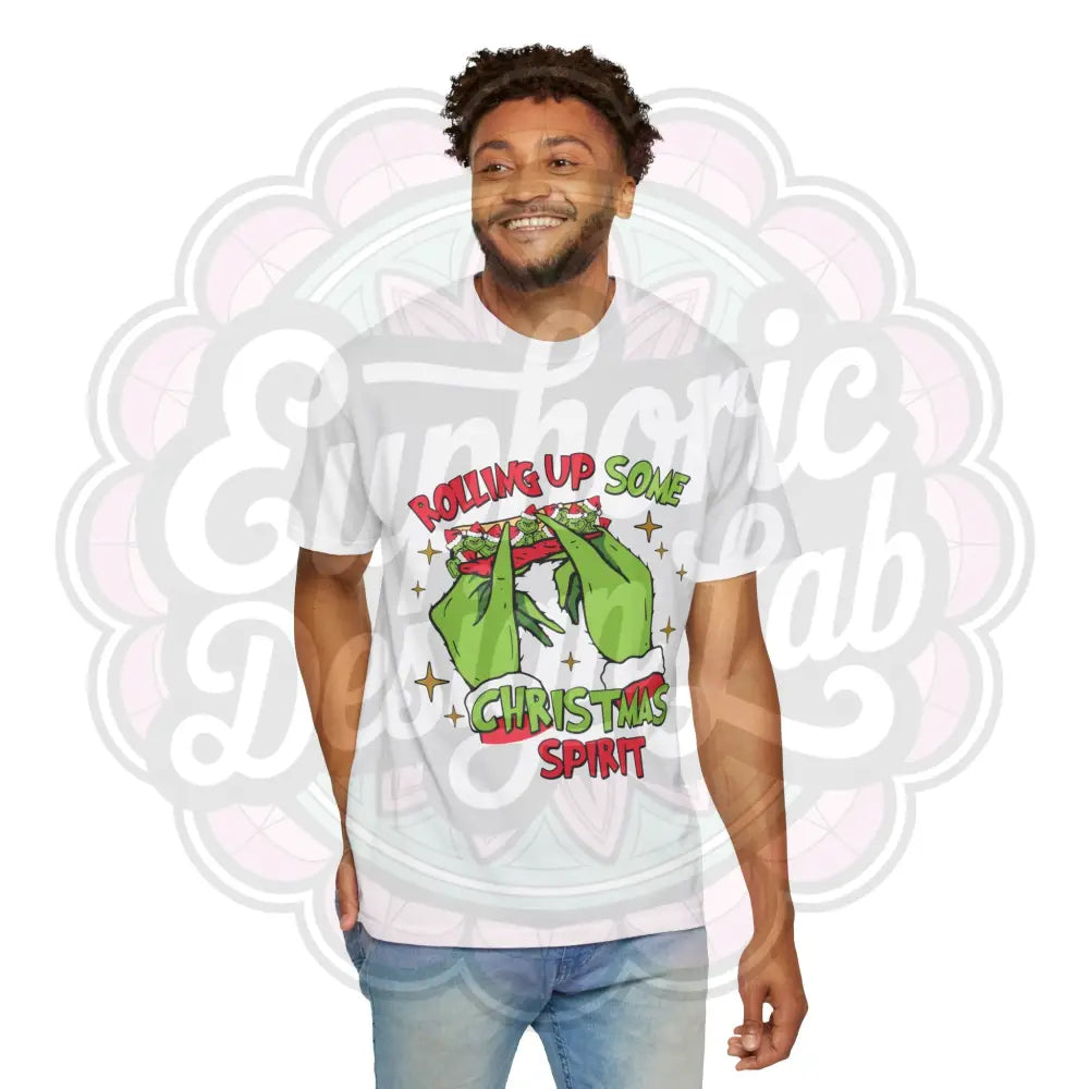 Rolling Up Christmas Spirit Grinch-Inspired Tee T-Shirt