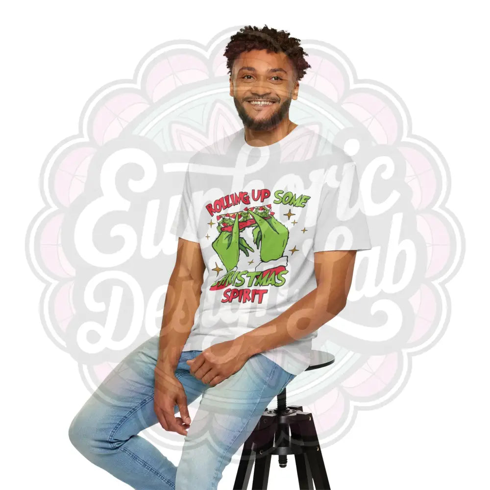 Rolling Up Christmas Spirit Grinch-Inspired Tee T-Shirt