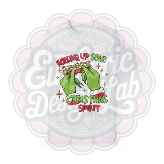Rolling Up Christmas Spirit Grinch-Inspired Tee White / S T-Shirt