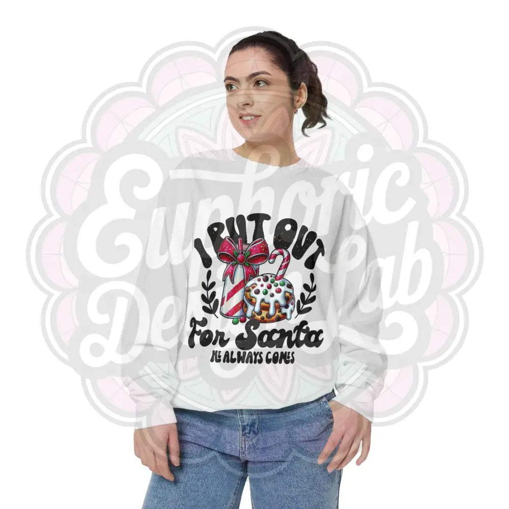 Santa always comes funny Christmas sweater Unisex Garment-Dyed Sweatshirt Sweatshirt