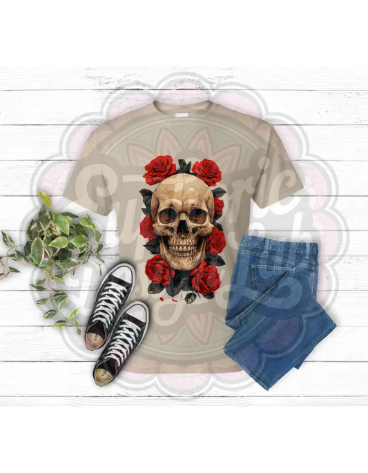 Skull & Roses Tee – Where Beauty Meets the Bones T-Shirt