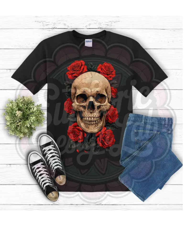 Skull & Roses Tee – Where Beauty Meets the Bones T-Shirt