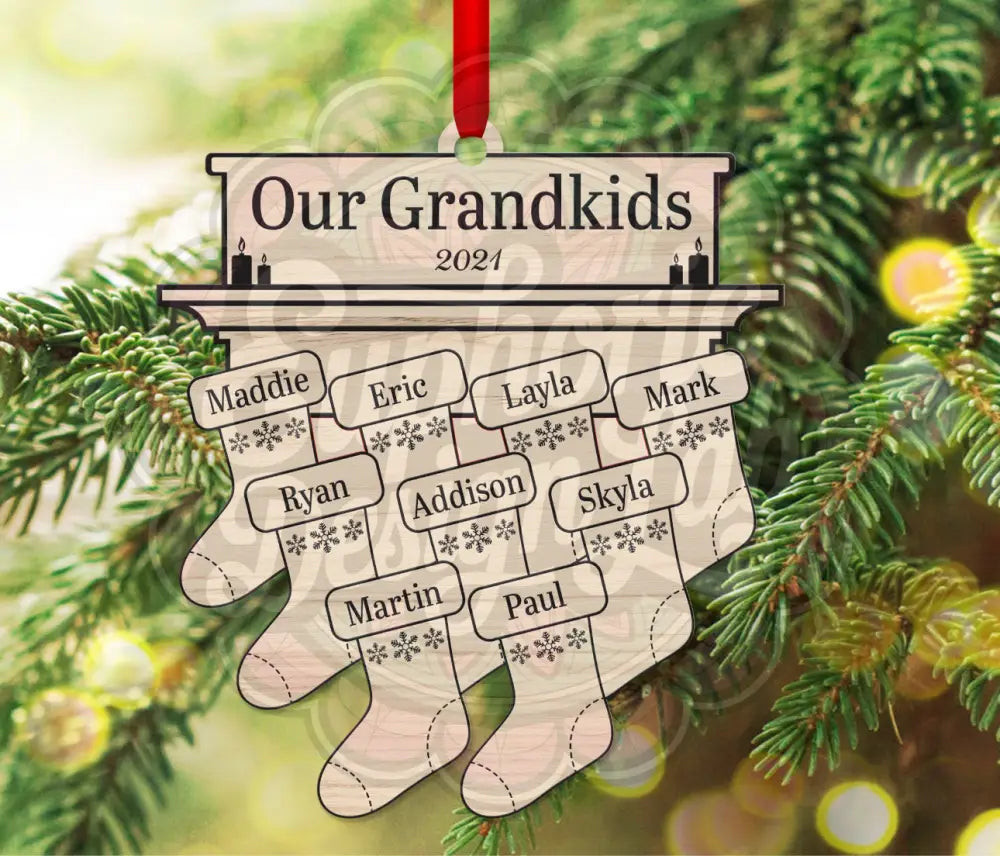 Stocking Christmas tree Ornament Laser personalized