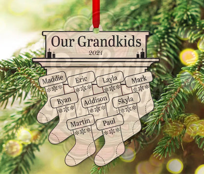 Stocking Christmas tree Ornament Laser personalized