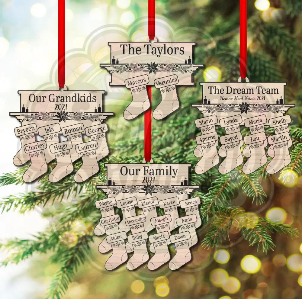 Stocking Christmas tree Ornament Laser personalized