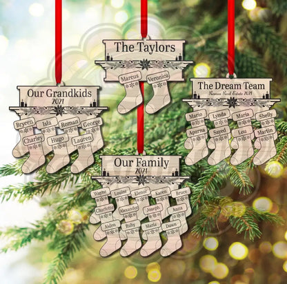 Stocking Christmas tree Ornament Laser personalized