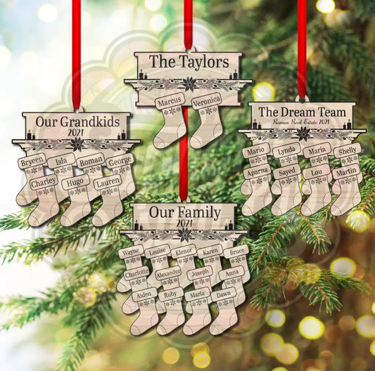 Stocking Christmas tree Ornament Laser personalized