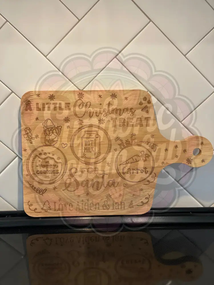 Treats for Santa laser-engraved cutting board Laser personalized