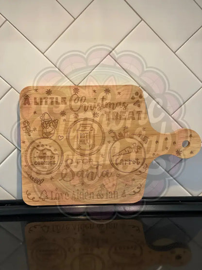 Treats for Santa laser-engraved cutting board Laser personalized