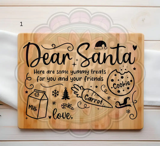 Treats for Santa laser-engraved cutting board Laser personalized